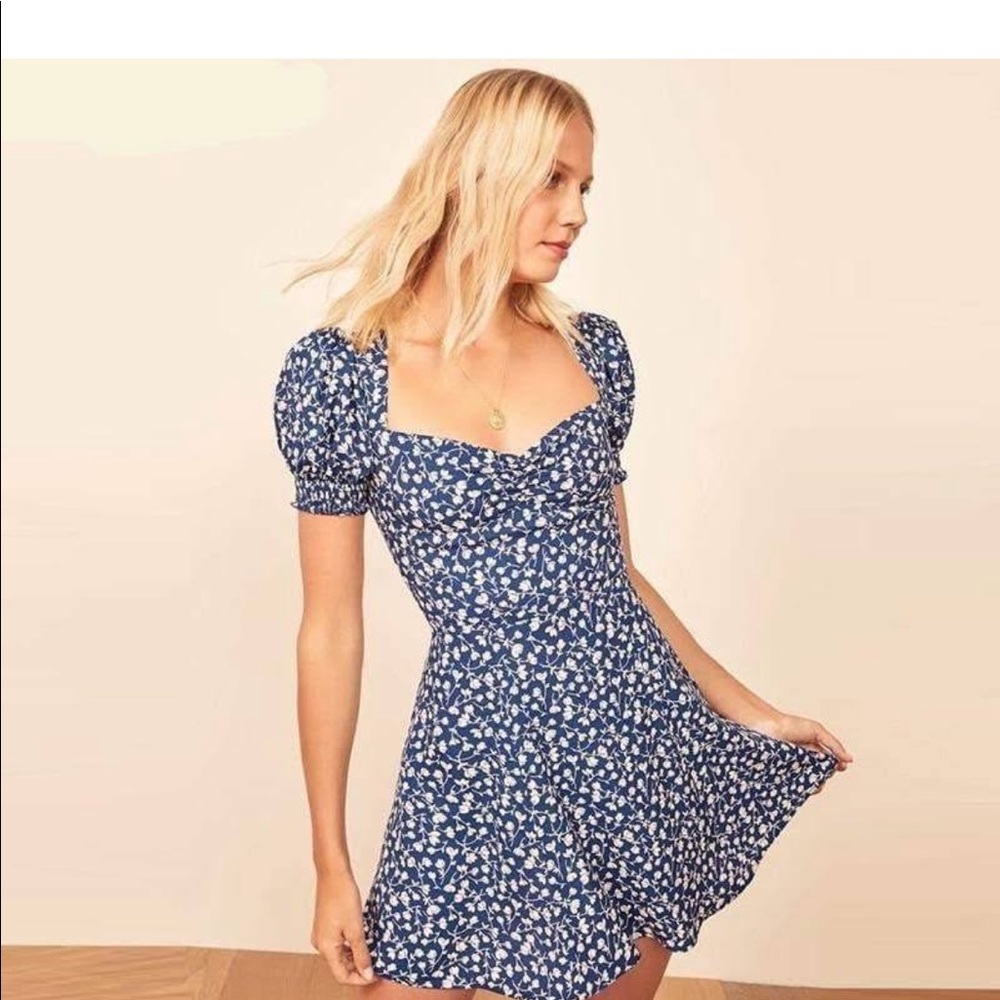 Like new reformation short sleeve puff mini dress